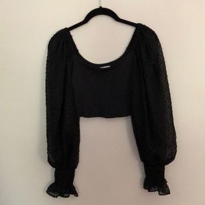 Black puff sleeve top
